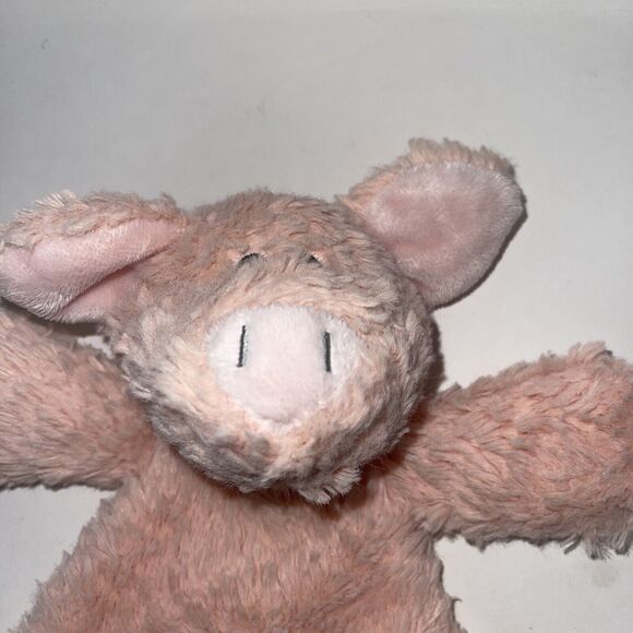 Nat & Jules Demdaco Pink Peach Plush Pig Security Baby Blanket Lovey Rattle - Picture 2 of 7